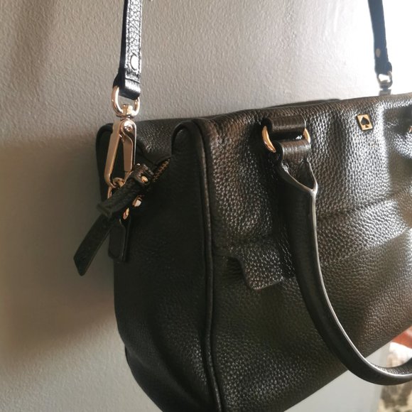 Kate Spade Black Pebble Leather Shoulder Bag Handbag Crossbody - Picture 7 of 9